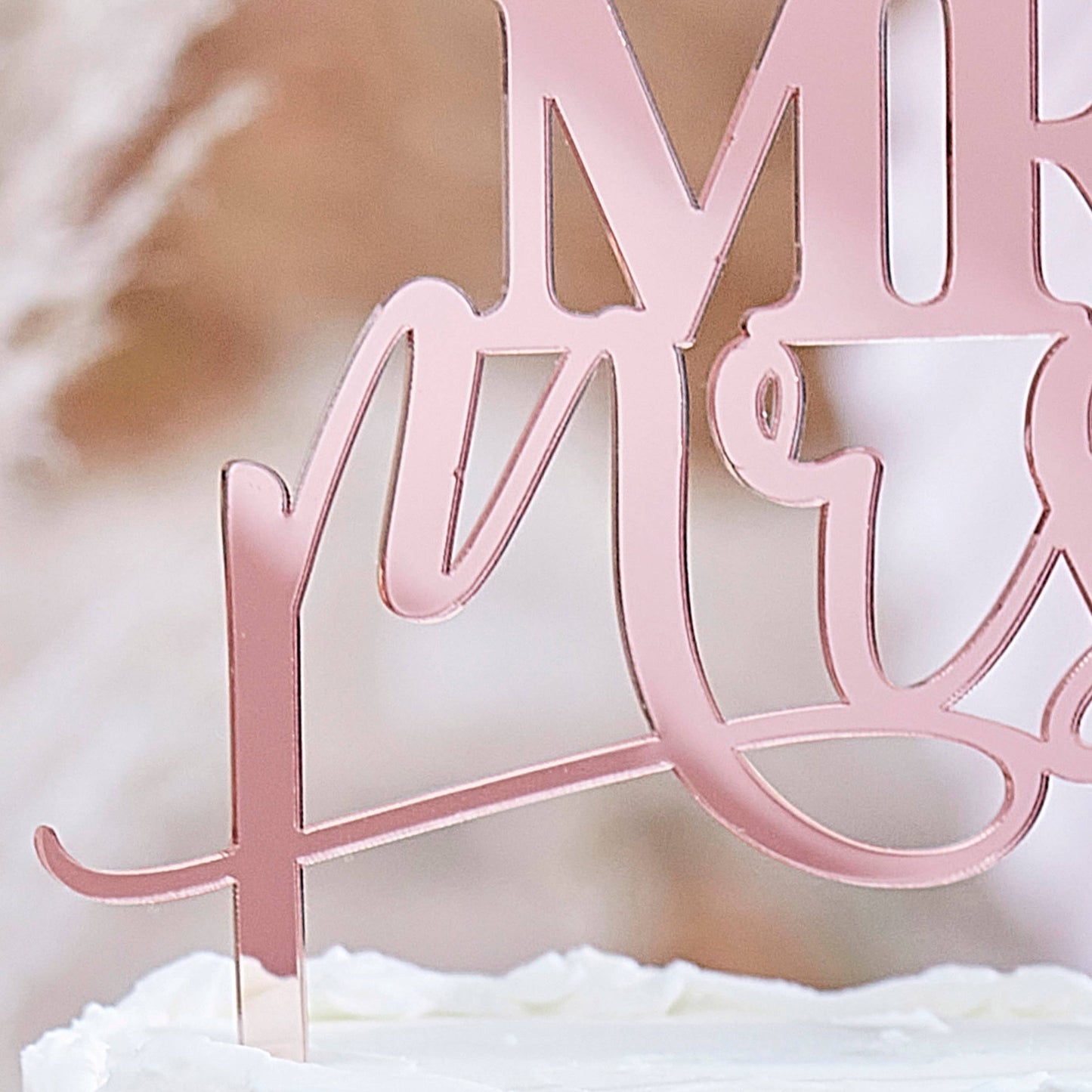 Cake Topper - Mr and Mrs - Rose Gold Acyrlic