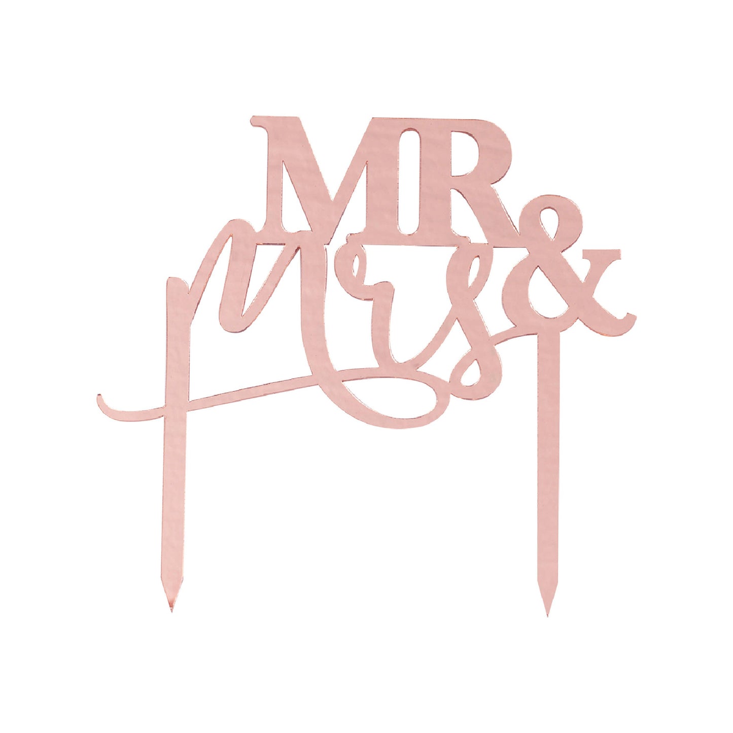 Cake Topper - Mr and Mrs - Rose Gold Acyrlic