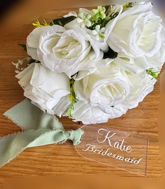 Personalised Wedding Tags, Bridesmaids, Bride, Bridal Party Dress Tags,  Acrylic Tags