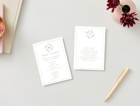 Personalised Elegant Gold Classic Wedding Invitations