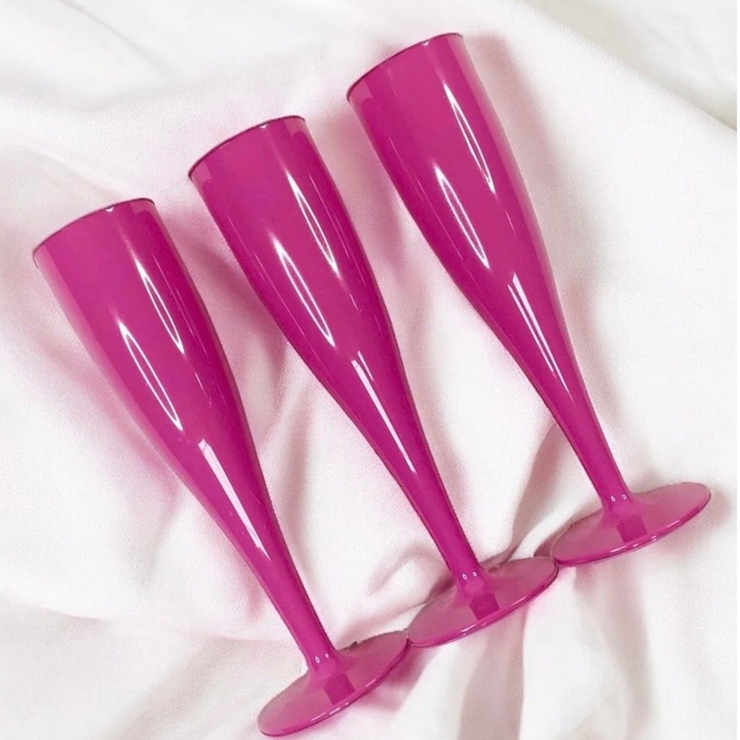 Plastic Champagne Flutes 175ML- White, Pink or Black