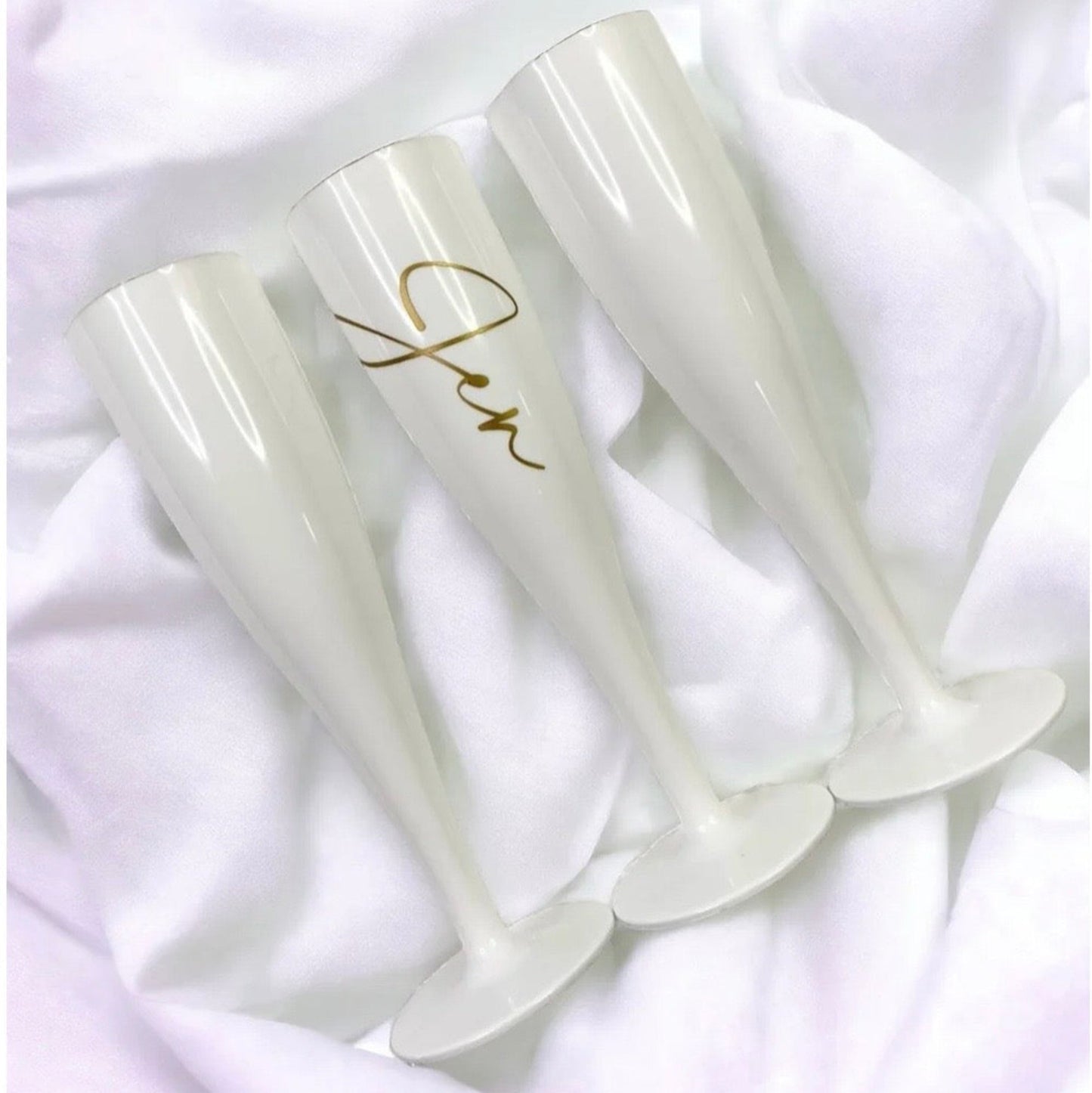 Plastic Champagne Flutes 175ML- White, Pink or Black
